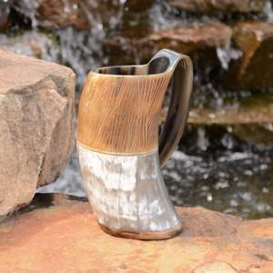 Cuerno para Beber Curvo, Diseño Vikingo, Chapado en Cobre, Pulido, Cuerno de Búfalo, Directo de Fábrica India - Product Image 3