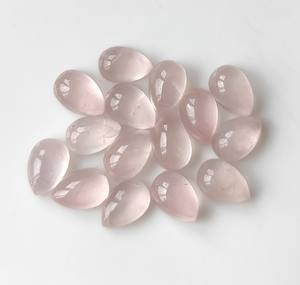 3x5mm-20x30mm ควอตซ์ธรรมชาติสีชมพูพรีเมี่ยมอัญมณีหลวมทำมือทำจากลูกแพร์อัญมณี - Product Image 2