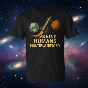 T-Shirt Promozionale Multiplanetaria Boca Chica Starbase Science: Trasformare l'umanità in realtà - Product Image 3