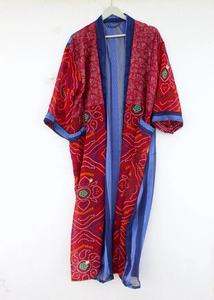 Bata Kimono Bata de seda de Estilo Vintage para mujer - Product Image 4