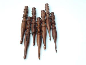 Wooden Crochet Hooks Set of 7 for Knitting Crocheting Sizes <b>Engraved</b> Rosewood Wooden Handicrafts Great Gift Item by AYAANS - Product Image 3
