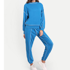 Chándales de mujer de color gris sólido de invierno hechos a medida, conjunto de dos piezas de algodón 100% de alta calidad para gimnasio, deportes, estilo informal con logotipo - Product Image 4