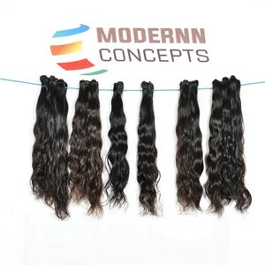 Barato crudo natural al por mayor de cabello humano virgen proveedor sedoso ondulado paquetes 100% extensiones de cabello humano indio sin procesar - Product Image 4