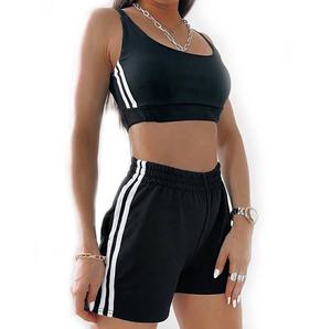 Conjuntos de Camiseta de Dos Piezas para Mujer de Encaje en Color Sólido Casual y Transpirable para Verano 2024 - Product Image 6