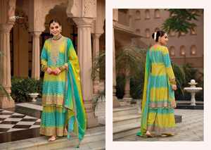 Nueva elegancia vestir tendencia traje Chinon impresión Digital Salwar traje y Dupatta con bordado Trabajo Mujer moda fabricante - Product Image 6