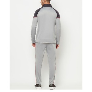 Conjunto deportivo de dos piezas para hombre, diseño color block, nailon, chaqueta con cremallera y pantalones deportivos holgados, transpirable, cuello alto, personalizable. - Product Image 6