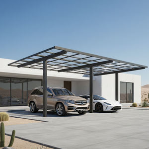 Dubbele cantilever aluminium <span class=keywords><strong>carport</strong></span> met verdikte vierkante buis, gemotoriseerde UV-bescherming voor auto parkeren & garage - Product Image 5