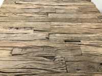 Table basse en bois de traverses de chemin de fer recyclées de style européen moderne avec base en acier de style OPM pour hôtel et salle à manger