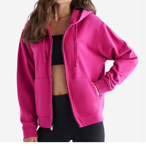 Sweat à capuche zippé personnalisé de haute qualité Sweat-shirt Hip Hop à manches longues unisexe imprimé de lettres amples de grande taille pour femmes - Product Image 1