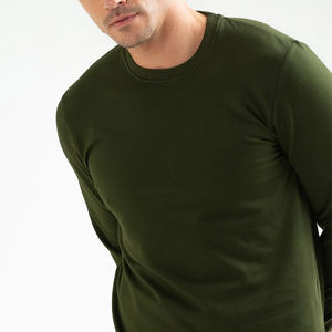 Sweat-shirt uni à col ras du cou pour homme en mélange de coton, vente en gros, prix abordable, impression sérigraphique - Product Image 6