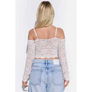 Crop top en dentelle à manches longues - Product Image 5