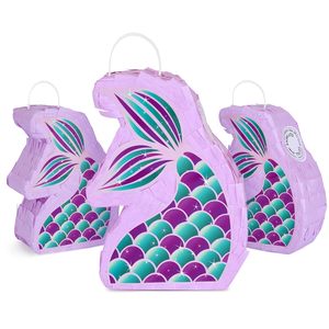 3 Mini Piñatas de Sirena para Niñas, Decoraciones de Fiesta de Sirenas Bajo el <span class=keywords><strong>Mar</strong></span>, Centro de Mesa de <span class=keywords><strong>Sirenita</strong></span>, Pequeña Piñata Colgante - Product Image 2