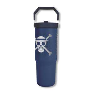 Gobelet isotherme en acier inoxydable One Piece de 30 oz avec poignée et paille rabattable, capacité de 0,85 L pour les voyages, isolation thermique pour boissons chaudes et froides - Product Image 1