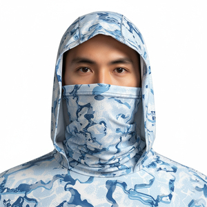 OME High Quality UPF 50+ Lightweight Men Fishing Hooded TShirt Long Sleeve Sublimation Custom Logo Design Quick Dry Fishing Wear - Product Image 3