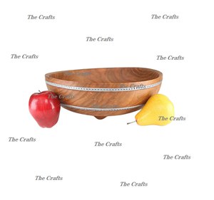 Bol à fruits en bois au design classique, de qualité supérieure, pour salades, collations et fruits, en vente. - Product Image 4