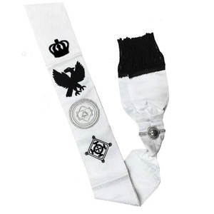 Scottish Rite 33rd Degree Cyrene Sashes Embroidered Apron And Collar Set Cross-stitch On Fabric And <b>Ribbon</b> For Freemasons - Product Image 1