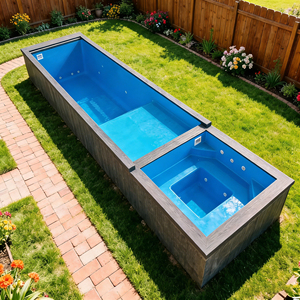 Piscina Portátil de Fibra de Vidrio de Lujo, Profesional, para Exteriores, Resistente al Agua, para Uso Familiar, de Instalación Rápida, Resistente a los Rayos UV y al Viento - Product Image 2