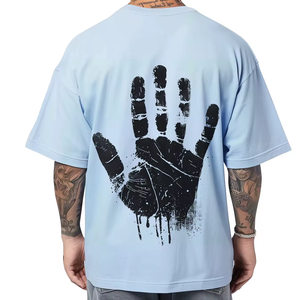 Fabricante al por mayor 250 Gsm lavado ácido de peso pesado de algodón impresión camiseta gráfica personalizada de gran tamaño Sun Faded camiseta para hombres - Product Image 1