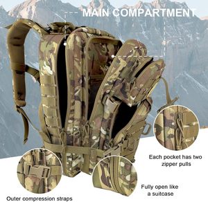 Sac à dos tactique camouflage multifonction de haute qualité pour la randonnée, la chasse, la salle de sport, les voyages, réglable, unisexe, imperméable - Product Image 3
