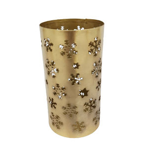 Lámina de oro Color Hierro Metal Bonita forma redonda Soporte votivo de lujo Decoración de Mesa para el hogar Tarro de vela negro - Product Image 5