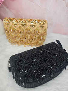 Bolsos estampados con lentejuelas Bolsos bordados glamorosos Embragues de satén adornados Venta caliente en Bahrein Nigeria POR ARTESANÍA DE LUJO - Product Image 2