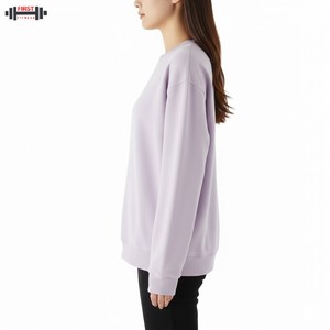 Sweat-shirt pour femme à col en V, en molleton épais, à manches longues, style streetwear d'hiver, coupe oversize, épaules tombantes, devant luxueux, respirant, 2 pièces - Product Image 3