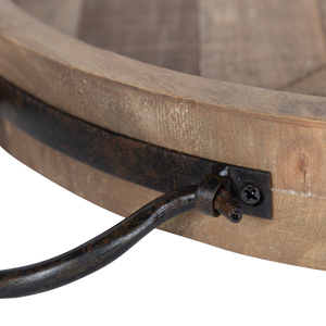 Bandeja de Madera Moderna para Servir Comida Rápida, Plato Redondo para Cena con Asa, Bandeja de Madera Artesanal para Servir - Product Image 3