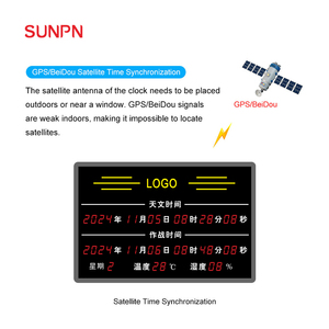 <span class=keywords><strong>Horloge</strong></span> astronomique <span class=keywords><strong>avec</strong></span> synchronisation horaire par satellite GPS/BeiDou, affichage électronique de la température et de l'humidité synchronisées - Product Image 3
