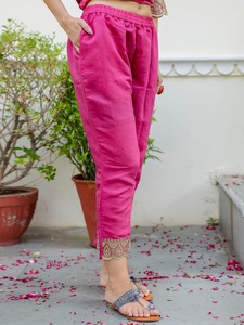 Traditional and Modern Hand Embroidered <b>Kurta</b> and Trousers Set for <b>Women</b> Available At Reasonable Price - Product Image 4