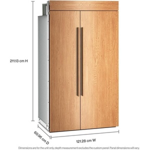 48 Cu. Ft. Stainless Steel Panel-Ready Side-by-Side <b>Refrigerator</b> 48 Built-In 30 Cu. Ft Platinum Interior Electric US Plug New - Product Image 1