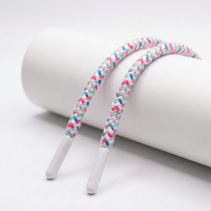 Cordon tressé ciré personnalisé Shengqier avec embouts en caoutchouc colorés |   100% polyester, luxe, écologique, diamètre 5 mm, longueur 90-180 cm - Product Image 4