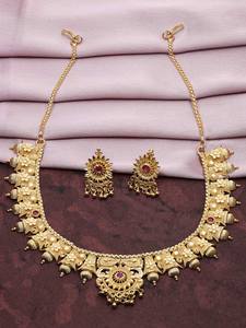 Conjunto de joyería de moda chapada en oro ortodoxa de 14K 18K 24K, venta al por mayor, joyería India rellena de oro de latón para bodas, Oro, Joyeria - Product Image 2