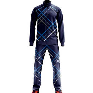 Survêtement de sport à la mode pour hommes avec manteau à manches longues et pantalon droit à la cheville survêtements décontractés à fermeture éclair - Product Image 2