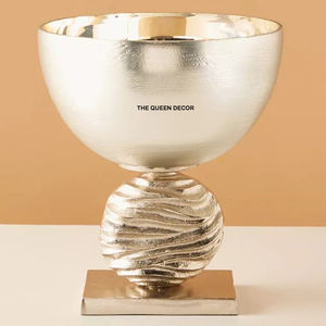 Bol décoratif en aluminium moulé en forme de fleur moderne, doré, design, décoration d'intérieur, cadeau occasionnel - Product Image 6