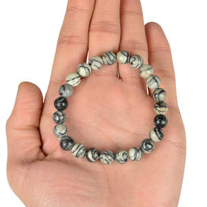 Pulsera de cuentas de jaspe Picasso, piedra curativa natural para la creatividad y la transformación - Product Image 4