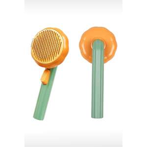 Brosse de toilettage pour animaux de compagnie avec bouton de nettoyage automatique, design citrouille, collecteur de poils de chat et de chien, Turquie et Rhode Island - Product Image 2