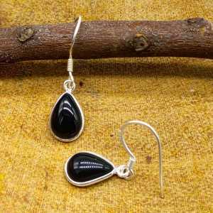 ทำด้วยมือสีดำ ONYX ต่างหูในเงินสเตอร์ลิงแท้เครื่องประดับโอนิกซ์สำหรับงานปาร์ตี้เครื่องประดับที่ดีของขวัญสำหรับโอกาส - Product Image 3