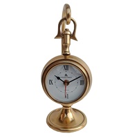 Horloge de table numérique double face en laiton antique, rétro, objet de collection, à piles, pour bureau, maison, salon