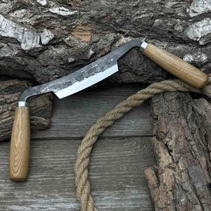 Cuchillo de dibujo de carpintero para proyectos de madera Hoja de acero al carbono, mango de madera de Fresno, cuchillo de dibujo forjado a mano con Funda de cuero para carpintería. - Product Image 3