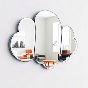 Pieza DE ARTE reflectante elegante de espejo de pared de rompecabezas de nube moderna para una decoración elegante del hogar, perfecta para sala de estar, dormitorio u oficina - Product Image 4