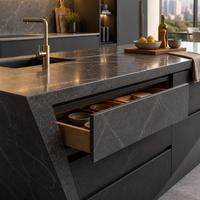 Meubles de cuisine modernes de luxe sur mesure avec îlot, conception modulaire, solution complète pour toute la maison