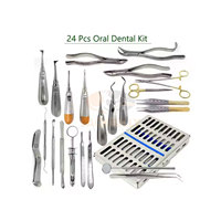 Kit d'Extraction Dentaire Manuel Professionnel – Ensemble de 24 Élévateurs et Pinces – Kit de Chirurgie Orale en Acier de Qualité Chirurgicale Allemande Certifié CE