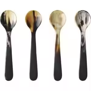 Ensemble de cuillères à salade en corne de buffle de la meilleure qualité, artisanat naturel poli, style animal - Product Image 2