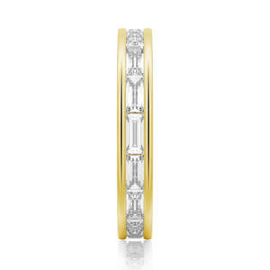 Emerald Cut Moissanite Diamond Eternity Band 9K Gold <b>Ring</b> Channel Product Category Moissanite <b>Rings</b> - Product Image 4