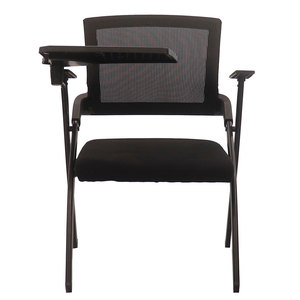 HOM1092-01 Contemporary Black Folding Office <b>Chair</b> with Adjustable Headrest Mesh PU Leather Foam for Home Use - Product Image 1