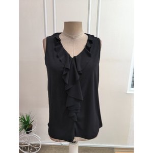 Blusa sin mangas con cuello con volantes para mujer, Sandy, 36649 - Negro - Product Image 6