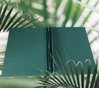 Porte-menus en cuir végétalien moderne et durable sur mesure pour la vente en gros – Couverture de menu de desserts, livre de menus pour hôtels et restaurants, en similicuir vert et bois