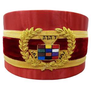 Past Grand High Priest Royal Arch Chapter Crown Cap Red Bullion con trenza dorada y Cap Cord Masonic Crown Caps - Product Image 3