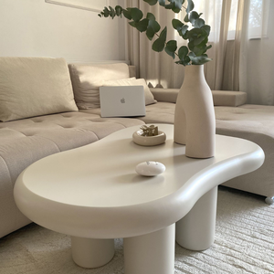 Table basse Ivy Bronx en bois d'acajou de haute qualité avec couleur blanche pour salon - Product Image 4