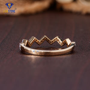 Lab-Stone Party Wear <b>Diamond</b> Ring 0.18 TDW Round Cut rose Gold EF-VS Color - Product Image 3